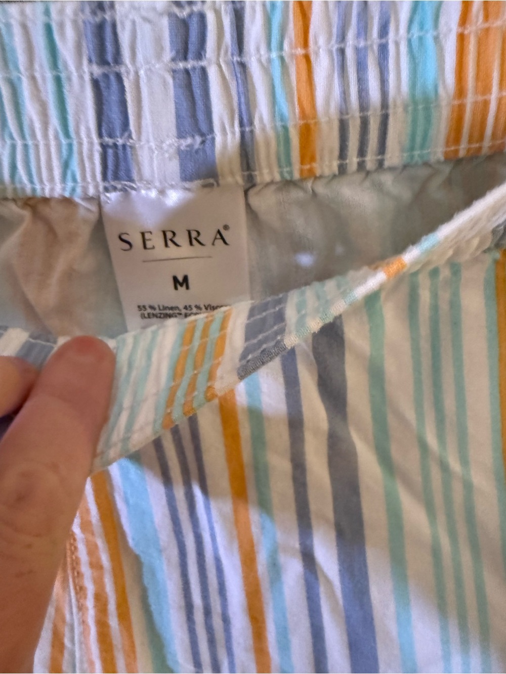 Serra Multicolor Striped Elastic-Waist Women’s Shorts - Picture 3 of 4